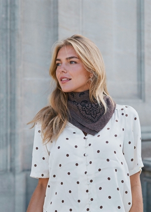 Adelina paisley knit scarf Brown Melange Neo Noir